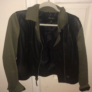 Trendy Ella Moss jacket with leather- M